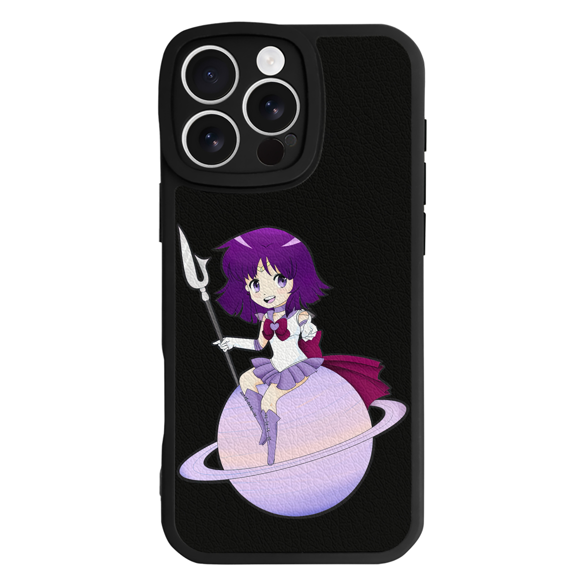 （画像用） 美少女戦士セーラームーン 土萠ほたる Sailor Moon Tomoe Hotaru （セーラーサターン；Sailor Saturn） 【iPhone 16シリーズ対応】シリコンスマホケース（レザー調） 材質：シリコン